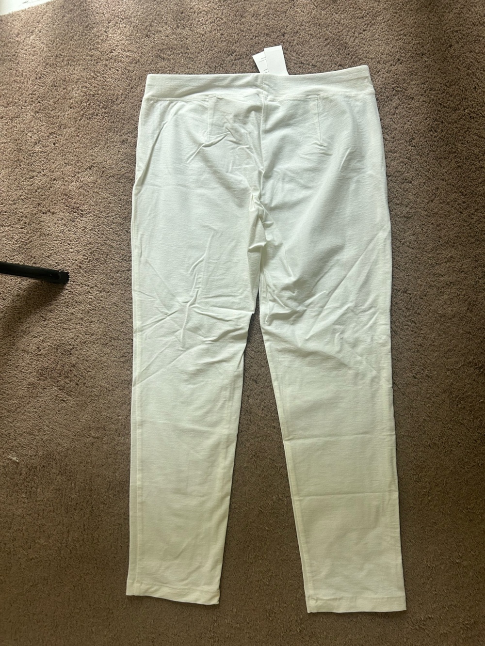 Eileen Fisher Cream Straight Crepe Knit Pants